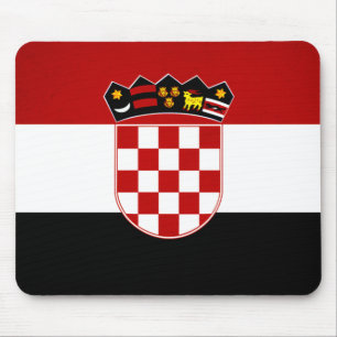 Monochrome kroatische Flagge Mousepad