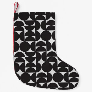 monochrome Kunstform Geometrie Mitte des Jahrhunde Kleiner Weihnachtsstrumpf