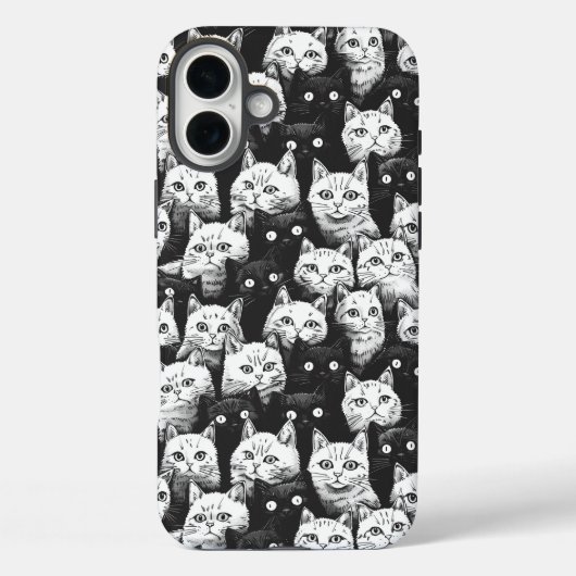 Monochrome künstlerische Katze Case-Mate iPhone Hülle (Rückseite)