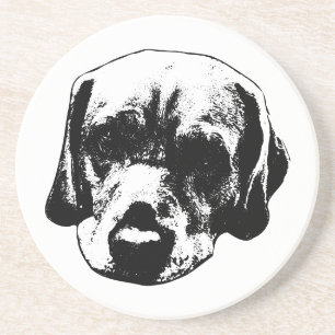 Monochrome Labrador-Nah-Up-Untersetzer Getränkeuntersetzer