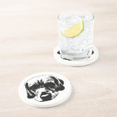 Monochrome Labrador-Nah-Up-Untersetzer Getränkeuntersetzer (Seite)