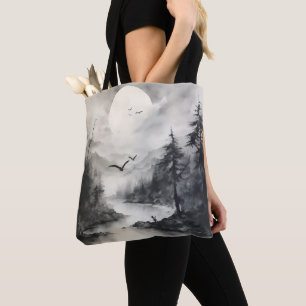 Monochrome Landschaft-Tuschemalerei Tasche