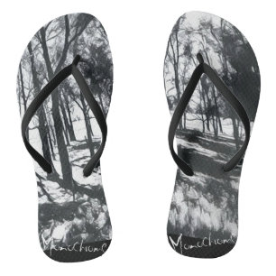 Monochrome Landschaftsskizze Flip Flops Badesandalen