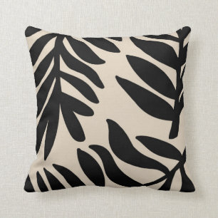 Monochrome Leaf-Blätter großen Umfangs Kissen
