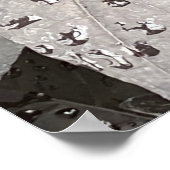 Monochrome Leaf Raindrop Fotografie Poster (Ecke)