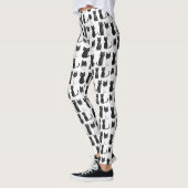 Monochrome Leggings - Schwarze Katzen (Links)