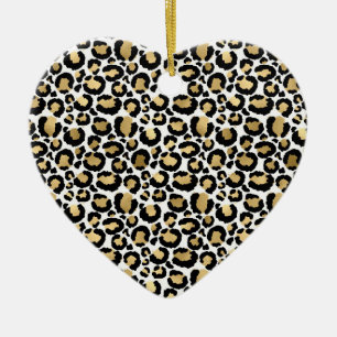 Monochrome Leopardenflecken Wilde Glamour Mode Keramik Ornament