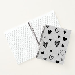 Monochrome-Liebesnotizbuch Notizblock