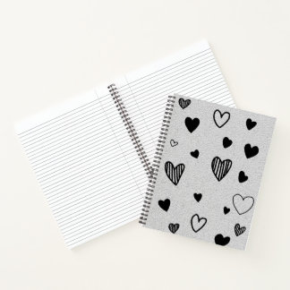 Monochrome-Liebesnotizbuch Notizblock