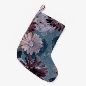 Monochrome Lila: Floral Watercolor Nahtlos Kleiner Weihnachtsstrumpf (Vorderansicht (hängend))