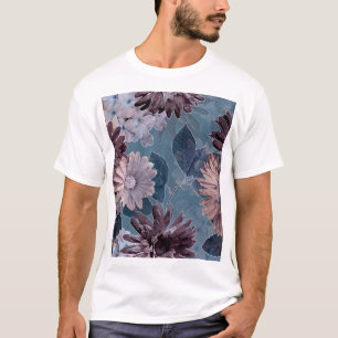 Monochrome Lila: Floral Watercolor Nahtlos T-Shirt