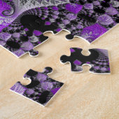 Monochrome Lila Fraktal Art Puzzle (Seite)