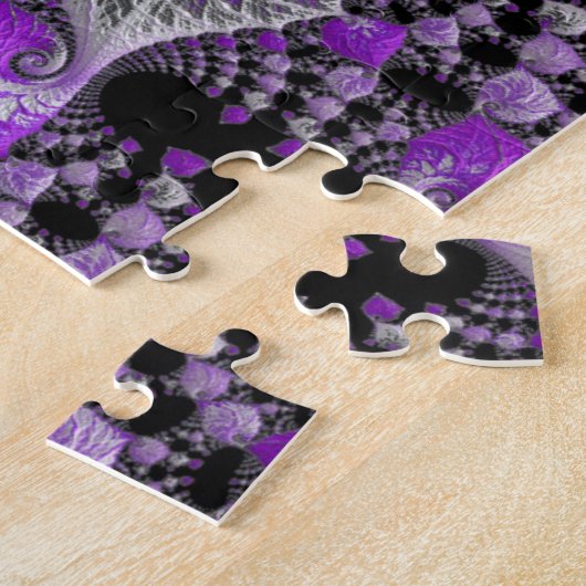 Monochrome Lila Fraktal Art Puzzle (Seite)