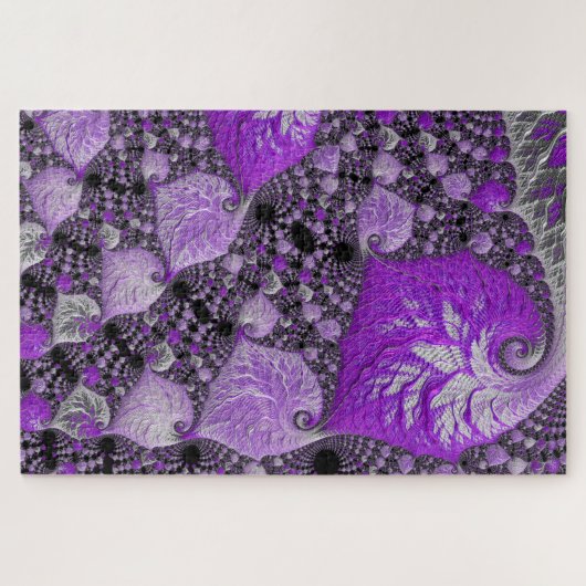 Monochrome Lila Fraktal Art Puzzle (Horizontal)