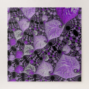 Monochrome lila Fraktal-Kunst Puzzle