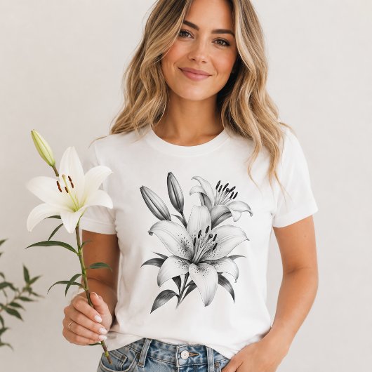 Monochrome Lilie T-Shirt