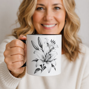 Monochrome Lilie Tasse