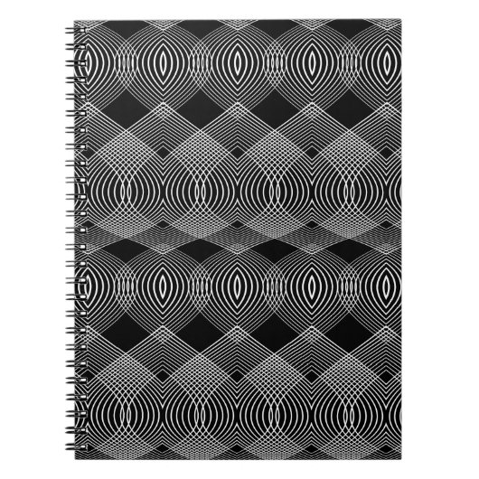 Monochrome Linien: Texturiertes abstraktes Design Notizblock (Vorderseite)