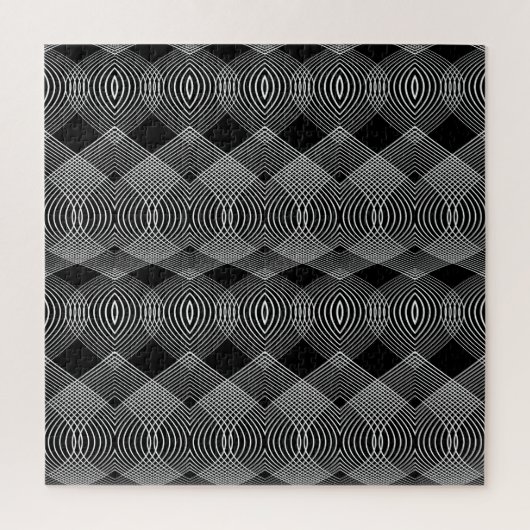 Monochrome Linien: Texturiertes abstraktes Design Puzzle (Vertikal)