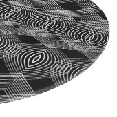Monochrome Linien: Texturiertes abstraktes Design Schneidebrett (Ecke)