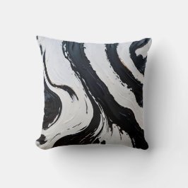 Monochrome Linien und Krümmerpfropfen Kissen