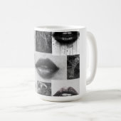 Monochrome Lips Classic Mug – Stylish Black & Whit Kaffeetasse (VorderseiteRechts)