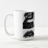 Monochrome Lips Classic Mug – Stylish Black & Whit Kaffeetasse (Links)