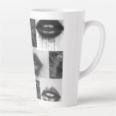 Monochrome Lips Latte Mug – Stylish Black & White Milchtasse (Rechts)