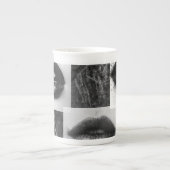 Monochrome Lips Specialty Mug Elegant Black White Porzellantasse (Vorderseite)