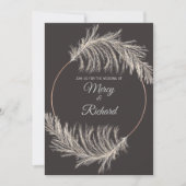 Monochrome Luxury Pampas Grass Boho Wedding Card (Vorderseite)