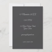 Monochrome Luxury Pampas Grass Boho Wedding Card (Rückseite)