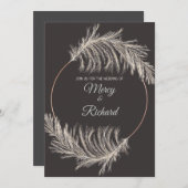Monochrome Luxury Pampas Grass Boho Wedding Card (Vorne/Hinten)