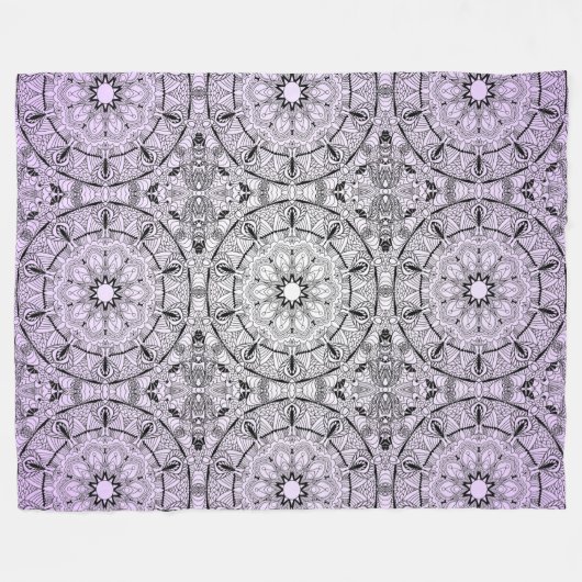 Monochrome Mandala Fleecedecke (Vorderseite (Horizontal))