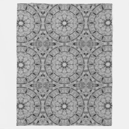 Monochrome Mandala Fleecedecke