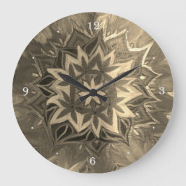 Monochrome Mandala-Runde (große Wall-Uhr) Große Wanduhr
