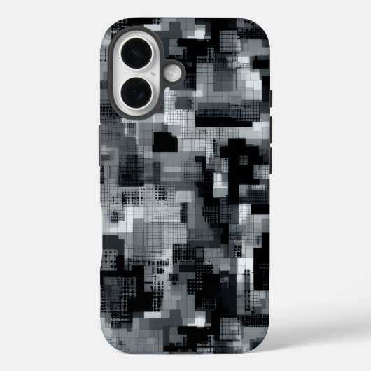 Monochrome Matrix-Mosaik Case-Mate iPhone Hülle (Rückseite)