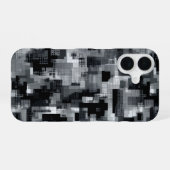 Monochrome Matrix-Mosaik iPhone 16 Hülle (Rückseite (Horizontal))