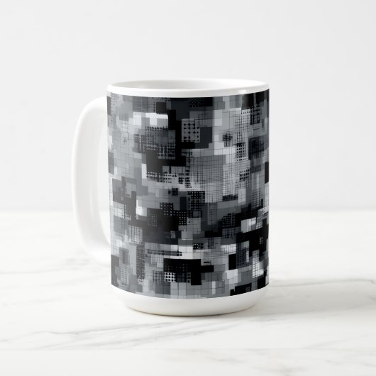 Monochrome Matrix-Mosaik Kaffeetasse (Vorderseite Links)