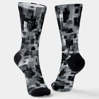 Monochrome Matrix-Mosaik Socken