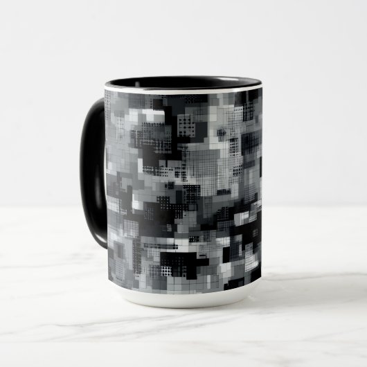 Monochrome Matrix-Mosaik Tasse (Vorderseite Links)