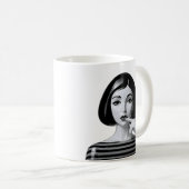 Monochrome Maus Kaffeetasse (VorderseiteRechts)