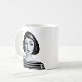 Monochrome Maus Kaffeetasse (Vorderseite Links)