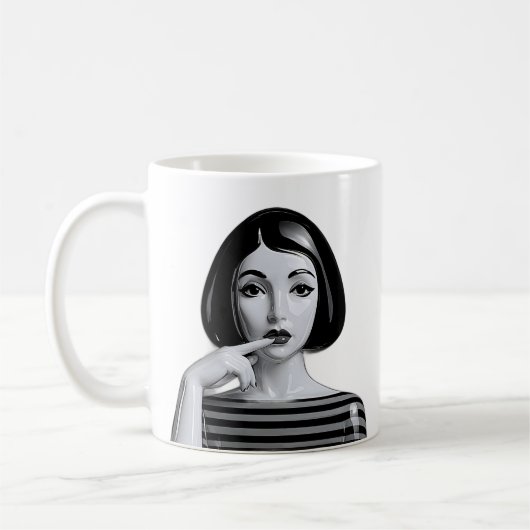 Monochrome Maus Kaffeetasse (Links)