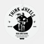 Monochrome Metallverzierung für Fahrradfahrer Ornament Aus Metall (Rückseite)