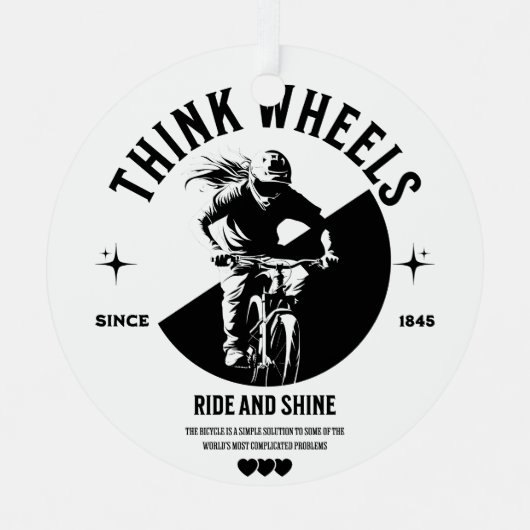 Monochrome Metallverzierung für Fahrradfahrer Ornament Aus Metall (Vorderseite)