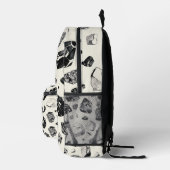 Monochrome Mineral Majestät Bedruckter Rucksack (Rechts)