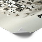 Monochrome Minimalismus: Floating-Quadrate Abstrak Poster (Ecke)