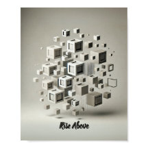 Monochrome Minimalismus: Floating-Quadrate Abstrak