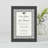 Monochrome minimalist elegant wedding  einladung (Stehend Vorderseite)