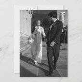 Monochrome minimalist elegant wedding  einladung (Rückseite)